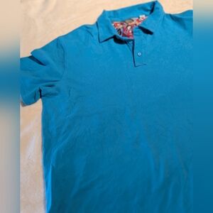 Robert Graham Men's Blue Polo Shirt. L.